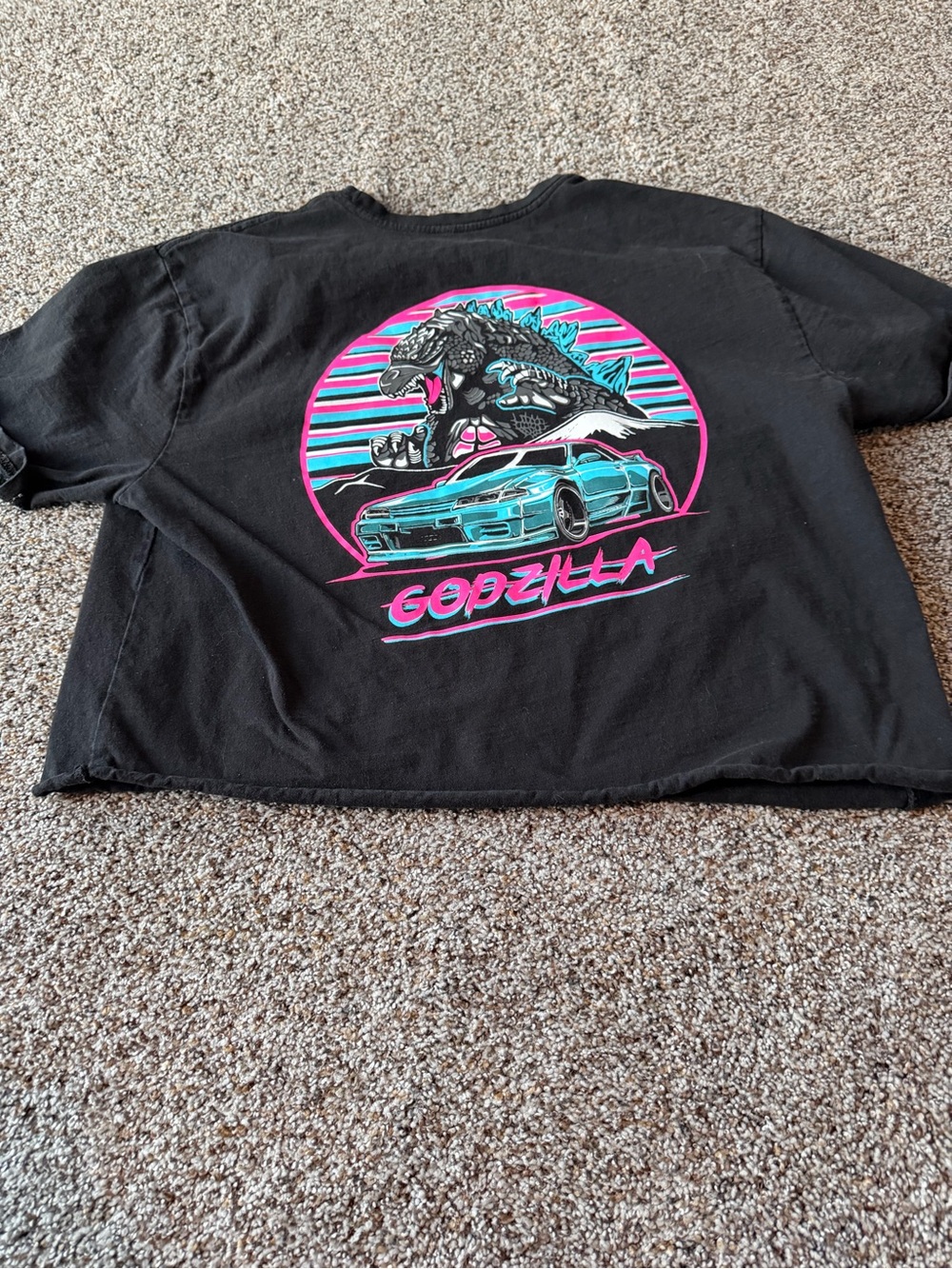 GearHead Society Godzilla Nissan Skyline R32 XL Cropped JDM Graphic Tee